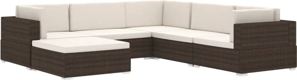 VidaXL Modular-Sofa-Eckteil 1 Stk. + Auflagen Poly Rattan Braun 3 VidaXL Modular-Sofa-Eckteil 1 Stk. + Auflagen Poly Rattan Braun – Bild 3