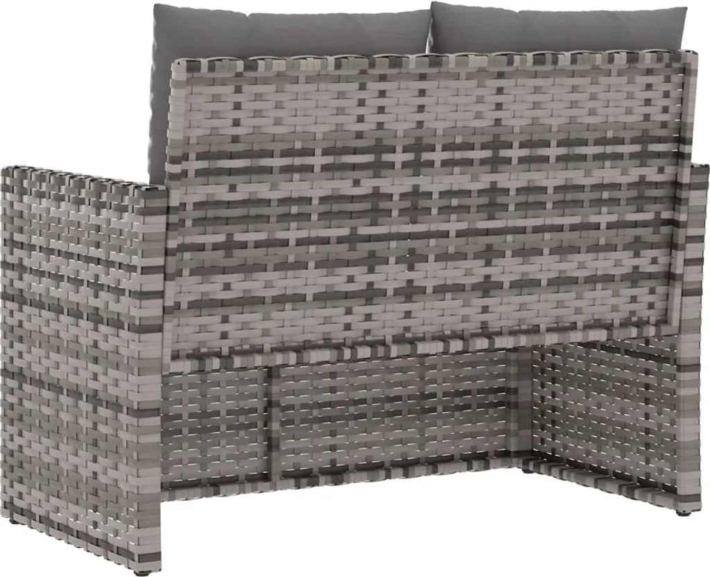 VidaXL Gartenbank Mit Kissen Grau 105 Cm Poly Rattan 6 VidaXL Gartenbank Mit Kissen Grau 105 Cm Poly Rattan – Bild 6
