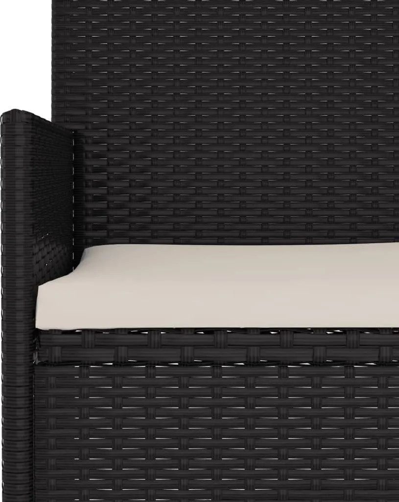 VidaXL Gartenbank 3-Sitzer Mit Kissen Schwarz Poly Rattan 7 VidaXL Gartenbank 3-Sitzer Mit Kissen Schwarz Poly Rattan – Bild 7