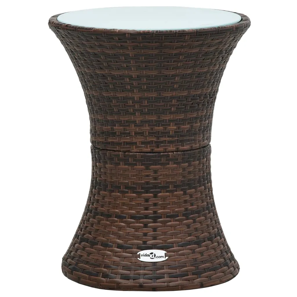 VidaXL Garten-Beistelltisch Trommelform Braun Poly Rattan 1 VidaXL Garten-Beistelltisch Trommelform Braun Poly Rattan