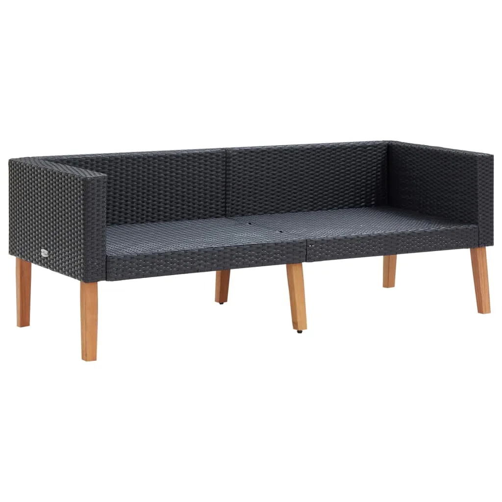 VidaXL 2-Sitzer-Gartensofa Mit Auflagen Poly Rattan Schwarz 5 VidaXL 2-Sitzer-Gartensofa Mit Auflagen Poly Rattan Schwarz – Bild 5