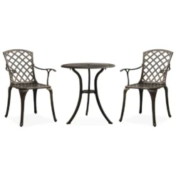 VidaXL 3-tlg. Bistro-Set Aluminiumguss Bronzen