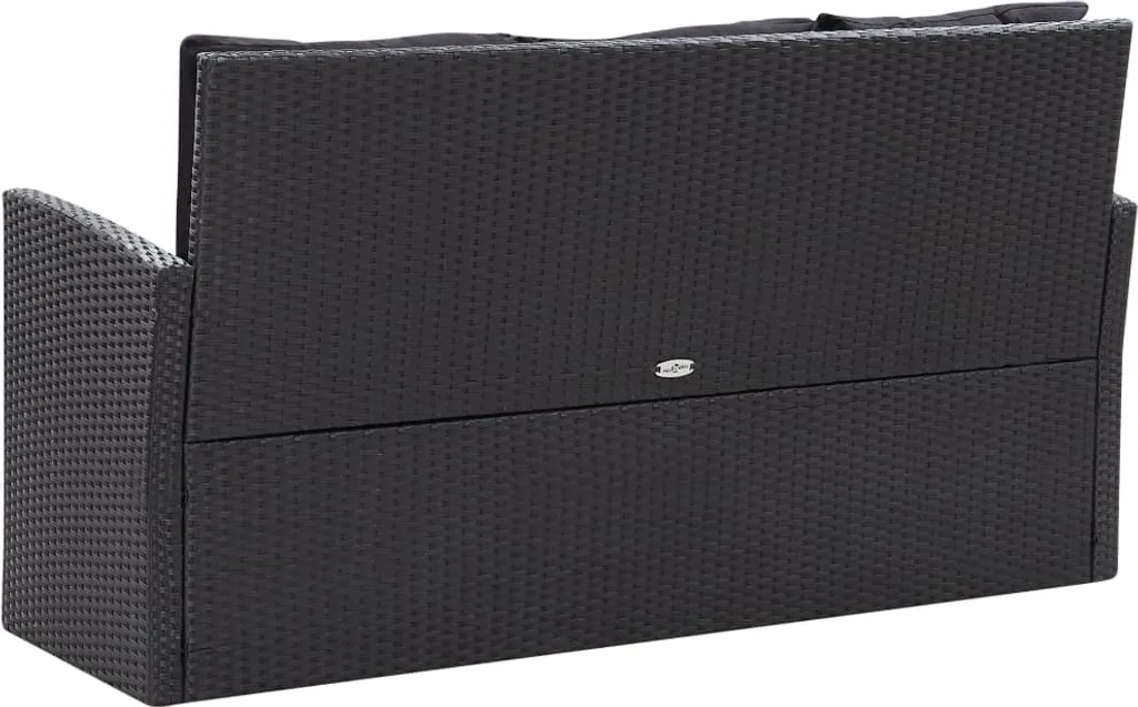 VidaXL 6-tlg. Garten-Lounge-Set Mit Kissen Poly Rattan Schwarz 6 VidaXL 6-tlg. Garten-Lounge-Set Mit Kissen Poly Rattan Schwarz – Bild 6