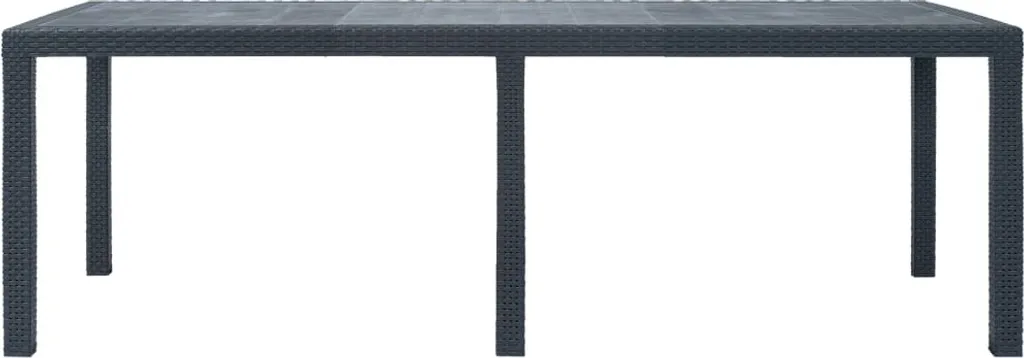 VidaXL Gartentisch Anthrazit 220 X 90 X 72 Cm Kunststoff Rattan-Optik 2 VidaXL Gartentisch Anthrazit 220 X 90 X 72 Cm Kunststoff Rattan-Optik – Bild 2