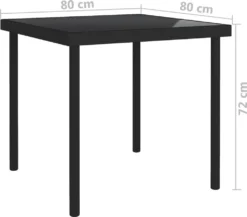 VidaXL Garten-Esstisch Schwarz 80x80x72 Cm Glas Und Stahl -Kaufland e40c6b39648a94076ae6c72c9237a11e