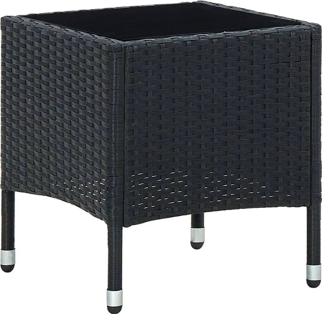 VidaXL Gartentisch Schwarz 40x40x45 Cm Poly Rattan 1 VidaXL Gartentisch Schwarz 40x40x45 Cm Poly Rattan