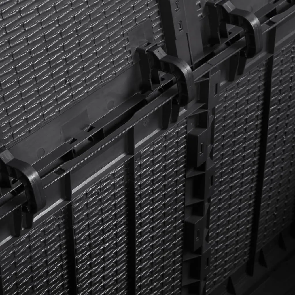 VidaXL Garten-Aufbewahrungsbox 180 L Schwarz PP Rattan 6 VidaXL Garten-Aufbewahrungsbox 180 L Schwarz PP Rattan – Bild 6