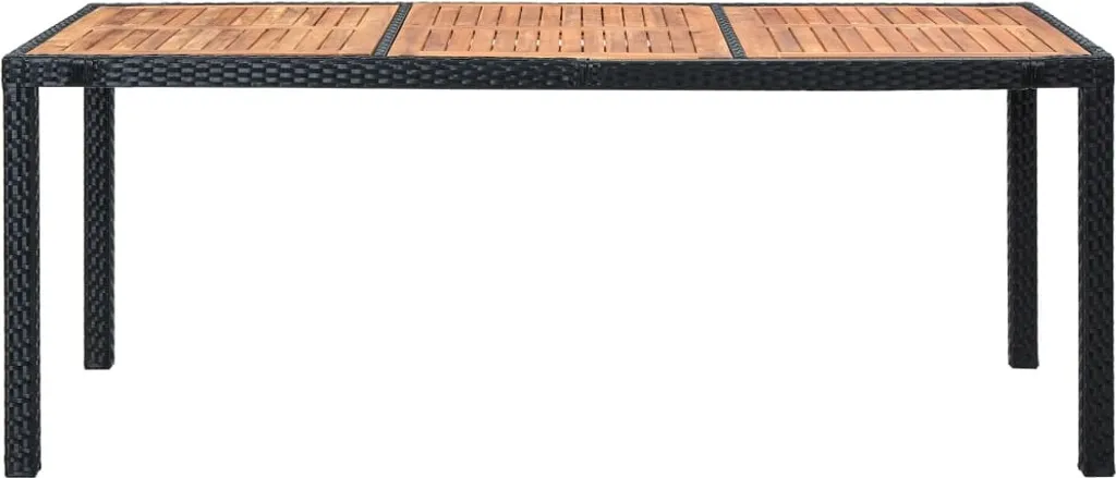 VidaXL 9-tlg. Garten-Essgruppe Mit Auflagen Poly Rattan Schwarz 3 VidaXL 9-tlg. Garten-Essgruppe Mit Auflagen Poly Rattan Schwarz – Bild 3