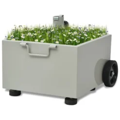 VidaXL Bepflanzbarer Sonnenschirmständer Blumentopf Grau