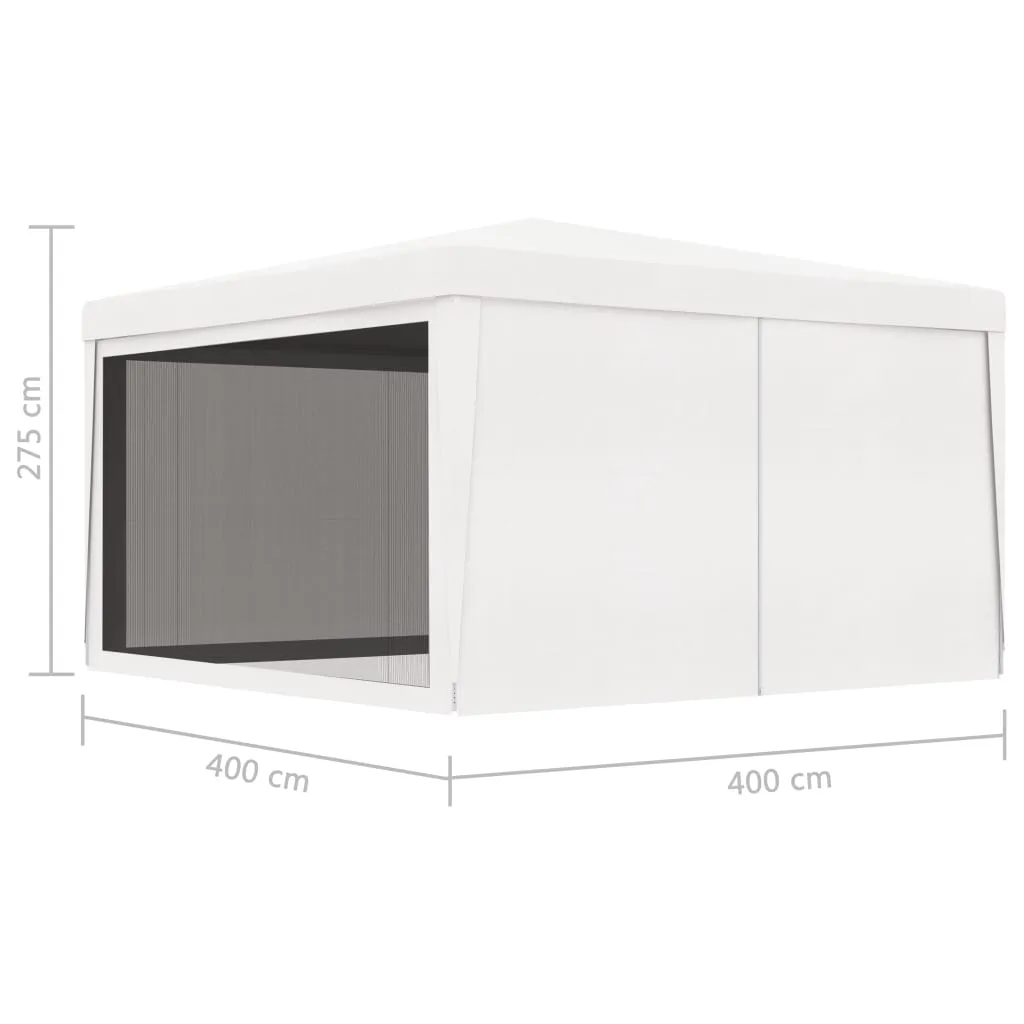 VidaXL Partyzelt Mit 4 Netz-Seitenwänden 4 X 4 M Weiß 9 VidaXL Partyzelt Mit 4 Netz-Seitenwänden 4 X 4 M Weiß – Bild 9