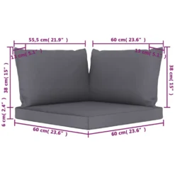 VidaXL Palettensofa-Auflagen 3 Stk. Anthrazit Stoff -Kaufland ec7e3776c584aab908b83a05f132ad09