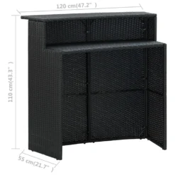 VidaXL Garten-Bartisch Schwarz 120x55x110 Cm Poly Rattan -Kaufland ed05b635713e548ed5436c70af3bef17