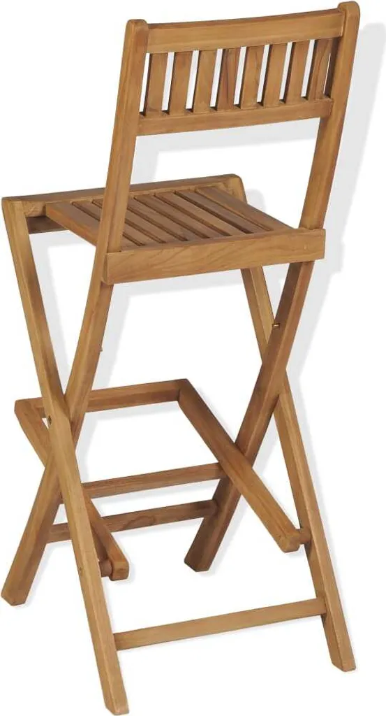 VidaXL Klappbare Garten-Barhocker 2 Stk. Massivholz Teak 2 VidaXL Klappbare Garten-Barhocker 2 Stk. Massivholz Teak – Bild 2