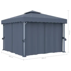 VidaXL Pavillon Mit Vorhang 3x3 M Anthrazit Aluminium -Kaufland ed5b6c77a4f127dd25ab7b693c94076c