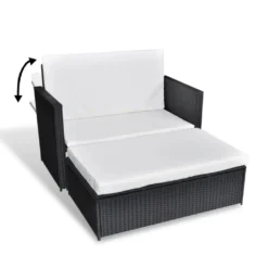 VidaXL 2-tlg. Garten-Lounge-Set Mit Auflagen Poly Rattan Schwarz 8 VidaXL 2-tlg. Garten-Lounge-Set Mit Auflagen Poly Rattan Schwarz -Kaufland edf717bd132db014819a43d962679315