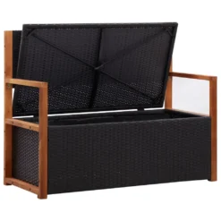 VidaXL Bank Mit Stauraum 115 Cm Poly Rattan Massivholz Akazie Schwarz 13 VidaXL Bank Mit Stauraum 115 Cm Poly Rattan Massivholz Akazie Schwarz -Kaufland ee283e9a8a3ba067ff57cefcd5db561f