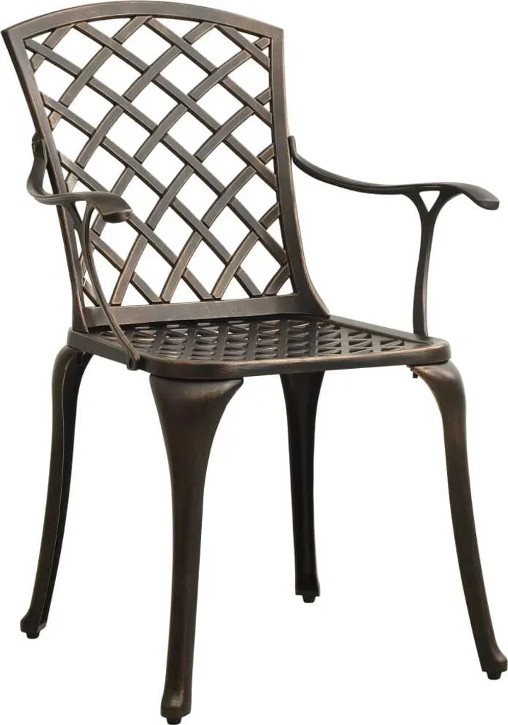 VidaXL 3-tlg. Bistro-Set Aluminiumguss Bronzen 2 VidaXL 3-tlg. Bistro-Set Aluminiumguss Bronzen – Bild 2