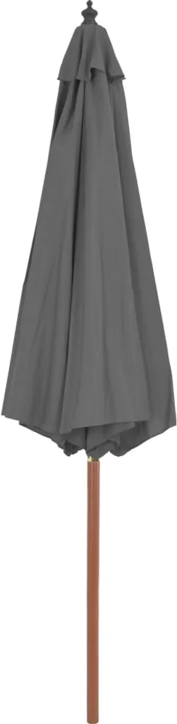 VidaXL Sonnenschirm Mit Holz-Mast 300 Cm Anthrazit 4 VidaXL Sonnenschirm Mit Holz-Mast 300 Cm Anthrazit – Bild 4