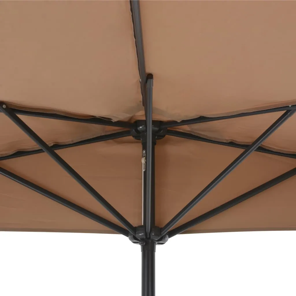 VidaXL Balkon-Sonnenschirm Mit Alu-Mast Taupe 300×150 Cm Halbrund 6 VidaXL Balkon-Sonnenschirm Mit Alu-Mast Taupe 300×150 Cm Halbrund – Bild 6