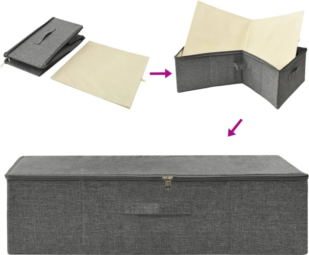 VidaXL Aufbewahrungsbox Stoff 70x40x18 Cm Anthrazit 6 VidaXL Aufbewahrungsbox Stoff 70x40x18 Cm Anthrazit – Bild 6