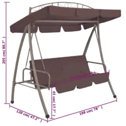 VidaXL Hollywoodschaukel Mit Bettfunktion Und Dach Kaffeebraun -Kaufland f316039016e0d3dbdecd0a8f88deaa97