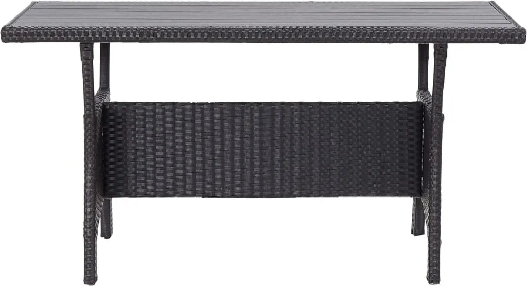VidaXL Gartentisch Schwarz 120x70x66 Cm Poly Rattan 2 VidaXL Gartentisch Schwarz 120x70x66 Cm Poly Rattan – Bild 2