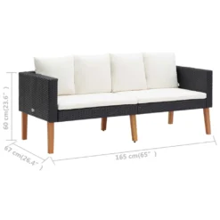 VidaXL 2-Sitzer-Gartensofa Mit Auflagen Poly Rattan Schwarz 15 VidaXL 2-Sitzer-Gartensofa Mit Auflagen Poly Rattan Schwarz -Kaufland f667b09d372f311681f7832ce5dbaf33