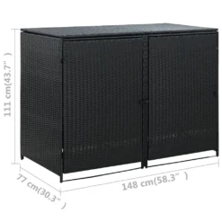VidaXL Mülltonnenbox Für 2 Tonnen Poly Rattan Schwarz 148x80x111 Cm -Kaufland f676a02d24f4f4d04800271b9cd331de
