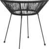 VidaXL Garten-Esstisch Schwarz Ø70x74 Cm Rattan Und Glas