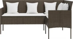 VidaXL Sofa In L-Form Mit Kissen Poly Rattan Braun -Kaufland f8d17fadef6e07580912d84c5674c84d