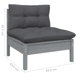 VidaXL 3-Sitzer-Gartensofa Mit Anthrazit Kissen Massivholz Kiefer -Kaufland f9a3bd2cd47a8689183c486e106b3565