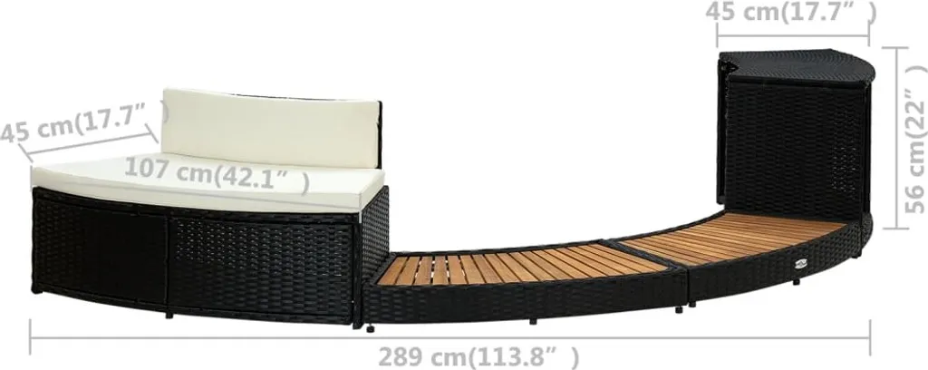 VidaXL Whirlpool-Umrandung Schwarz Poly Rattan Und Akazienholz 9 VidaXL Whirlpool-Umrandung Schwarz Poly Rattan Und Akazienholz – Bild 9
