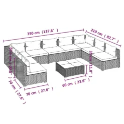 VidaXL 10-tlg. Garten-Lounge-Set Mit Kissen Poly Rattan Braun -Kaufland fba19c1a742e67e74548574ce733684a
