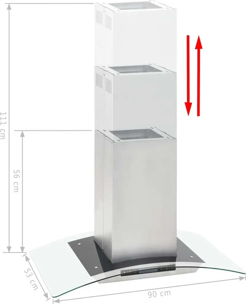 VidaXL Insel-Dunstabzugshaube 90 Cm LCD Touch-Sensor 756 M³/h LED 3 VidaXL Insel-Dunstabzugshaube 90 Cm LCD Touch-Sensor 756 M³/h LED – Bild 3
