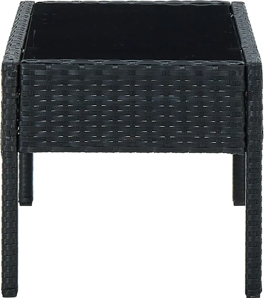 VidaXL Gartentisch Schwarz 75x40x37 Cm Poly Rattan 3 VidaXL Gartentisch Schwarz 75x40x37 Cm Poly Rattan – Bild 3