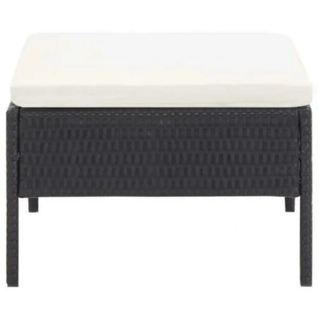 VIDAXL 3-tlg. Garten-Lounge-Set Mit Auflagen Poly Rattan Schwarz 10 VIDAXL 3-tlg. Garten-Lounge-Set Mit Auflagen Poly Rattan Schwarz – Bild 10