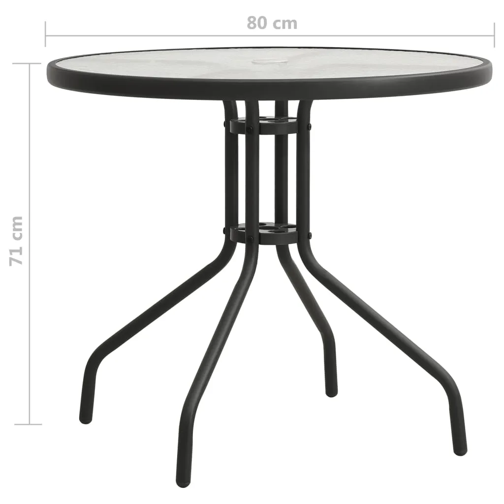 VidaXL Bistrotisch Anthrazit Ø80x71 Cm Stahl 6 VidaXL Bistrotisch Anthrazit Ø80x71 Cm Stahl – Bild 6